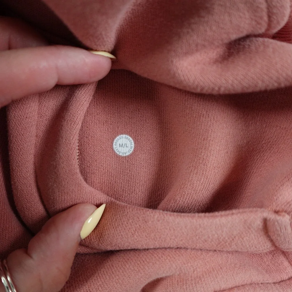 Lululemon Sweatshirt Womens M/L‎ Pink Scuba Oversized Funnel Neck 1/2 Zip